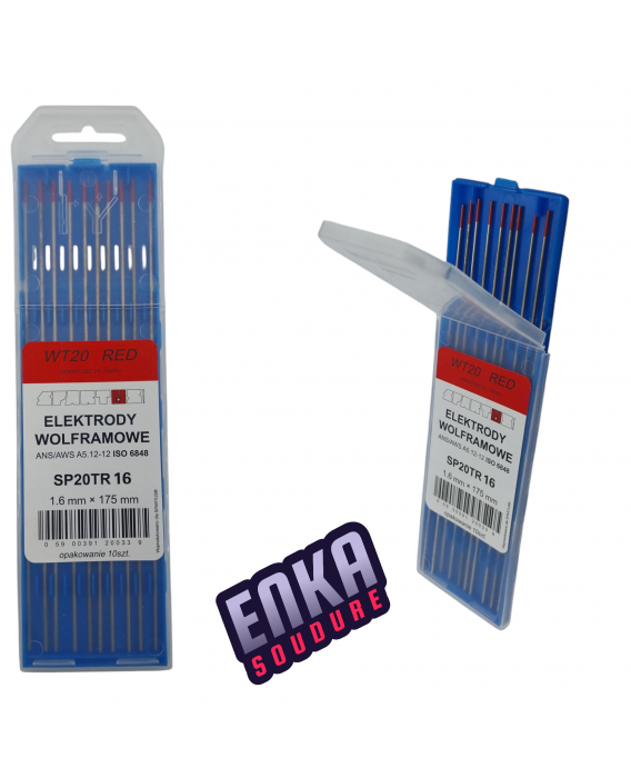 Image 1 ÉLECTRODE DE TUNGSTÈNE (WTH20 ROUGE) 1,6X175MM
